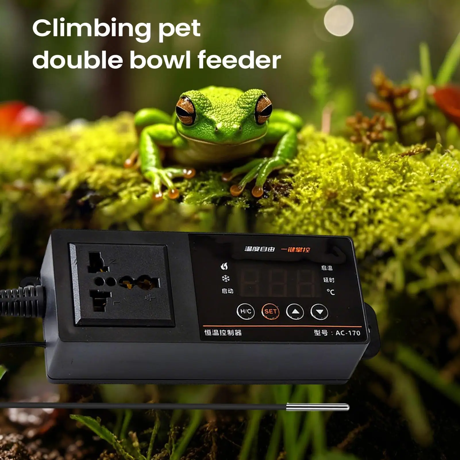 Pet Supplies Uk - 爬虫類タンク用サーモスタット LED ディスプレイデジタルペット用品吸盤付きサーモスタットプラグコンセント植物テラリウムヘビ用