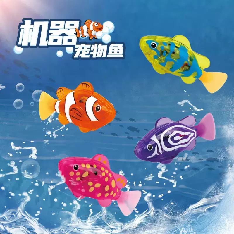 Pet Supplies Fish - 人気沸騰中！電動遊泳魚のおもちゃ、リアルな光る誘導式ロボット魚、電子ペット水遊びおもちゃ、お風呂で遊ぶのに最適