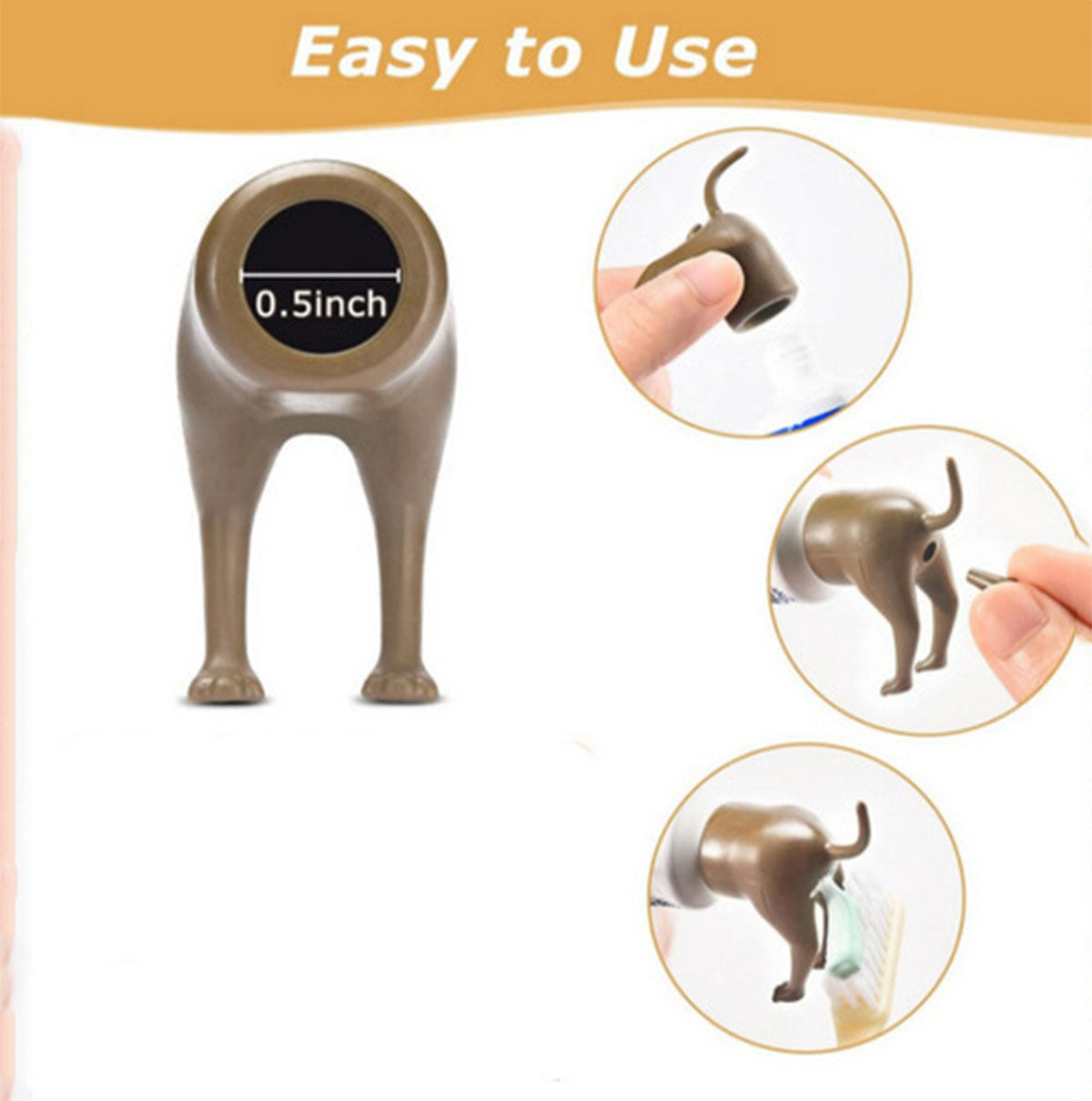 面白いうんち犬のお尻歯磨き粉トッパー、創造的なディスペンサー - Poop Bag Dispenser のレビューと価格