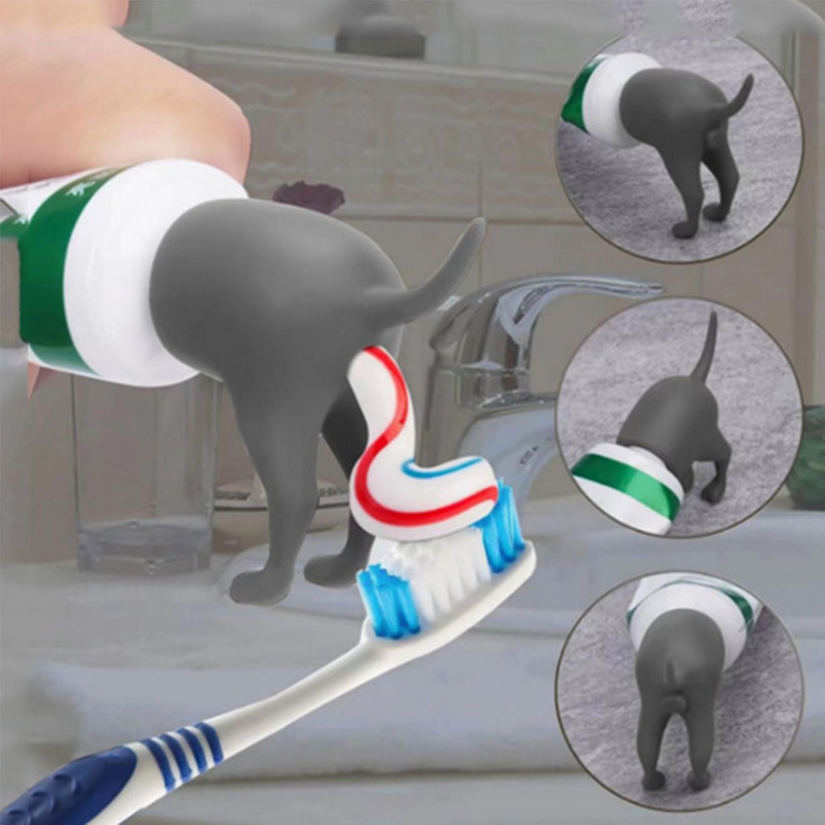 面白いうんち犬のお尻歯磨き粉トッパー、創造的なディスペンサー - Poop Bag Dispenser のレビューと価格