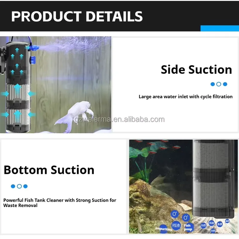 8W CFシリーズ モダン多機能サイドボトムサクション水槽用 - Fish Tank Filter Pump のレビューと価格