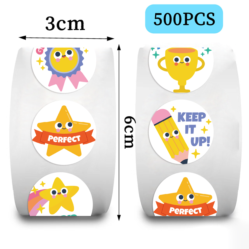 500枚入りスターご褒美ステッカーロール、楽しいモチベーショ - Pet Supplies Rewards のレビューと価格