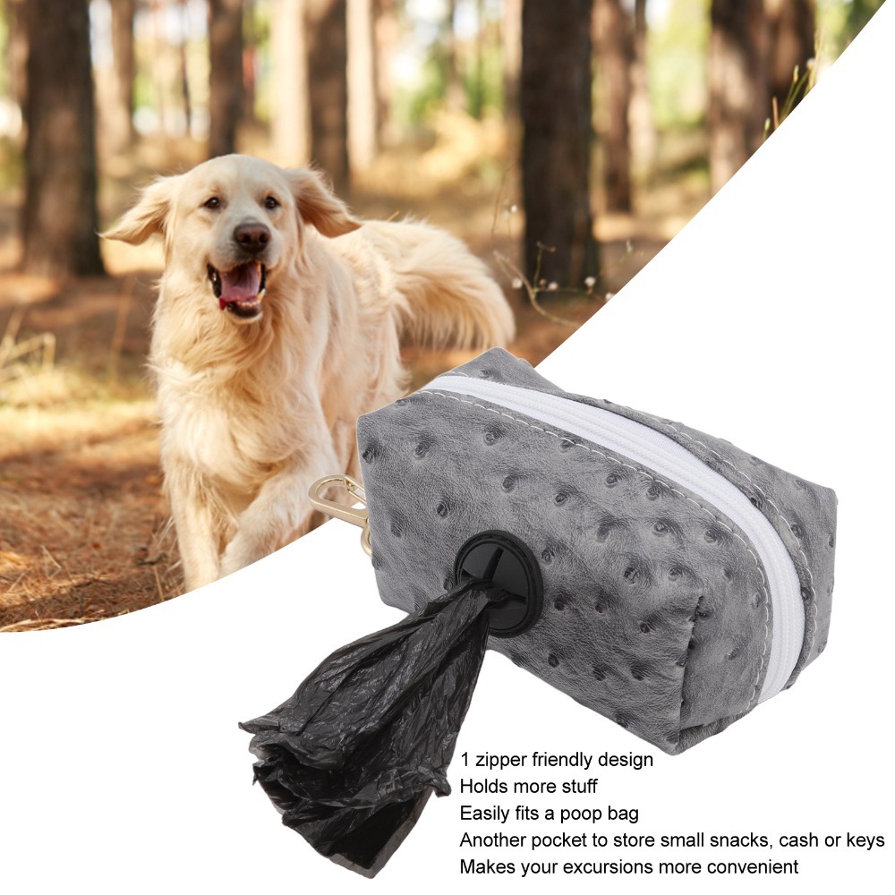 ダチョウの皮の質感の犬用うんち袋ディスペンサー、コンパクトな - Poop Bag Dispenser のレビューと価格