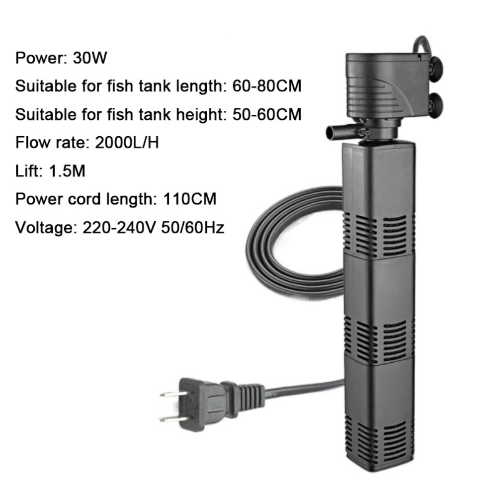 プラスチック製3in1水槽フィルター濾過装置4/6/12/2 - Fish Tank Filter Pump のレビューと価格