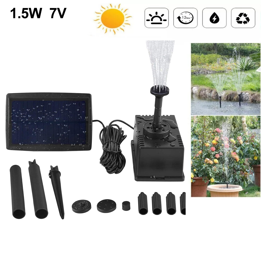 1.5W 7V ソーラー噴水ポンプ フィルター付き 屋外ソー - Fish Tank Filter Pump のレビューと価格